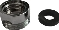 Forkormet nippelmuffe med nippel/muffe samt pakning, ¾