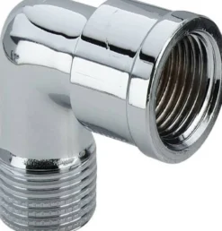 Forkromet messing vinkel 90° m. muffe/nippel – Viega