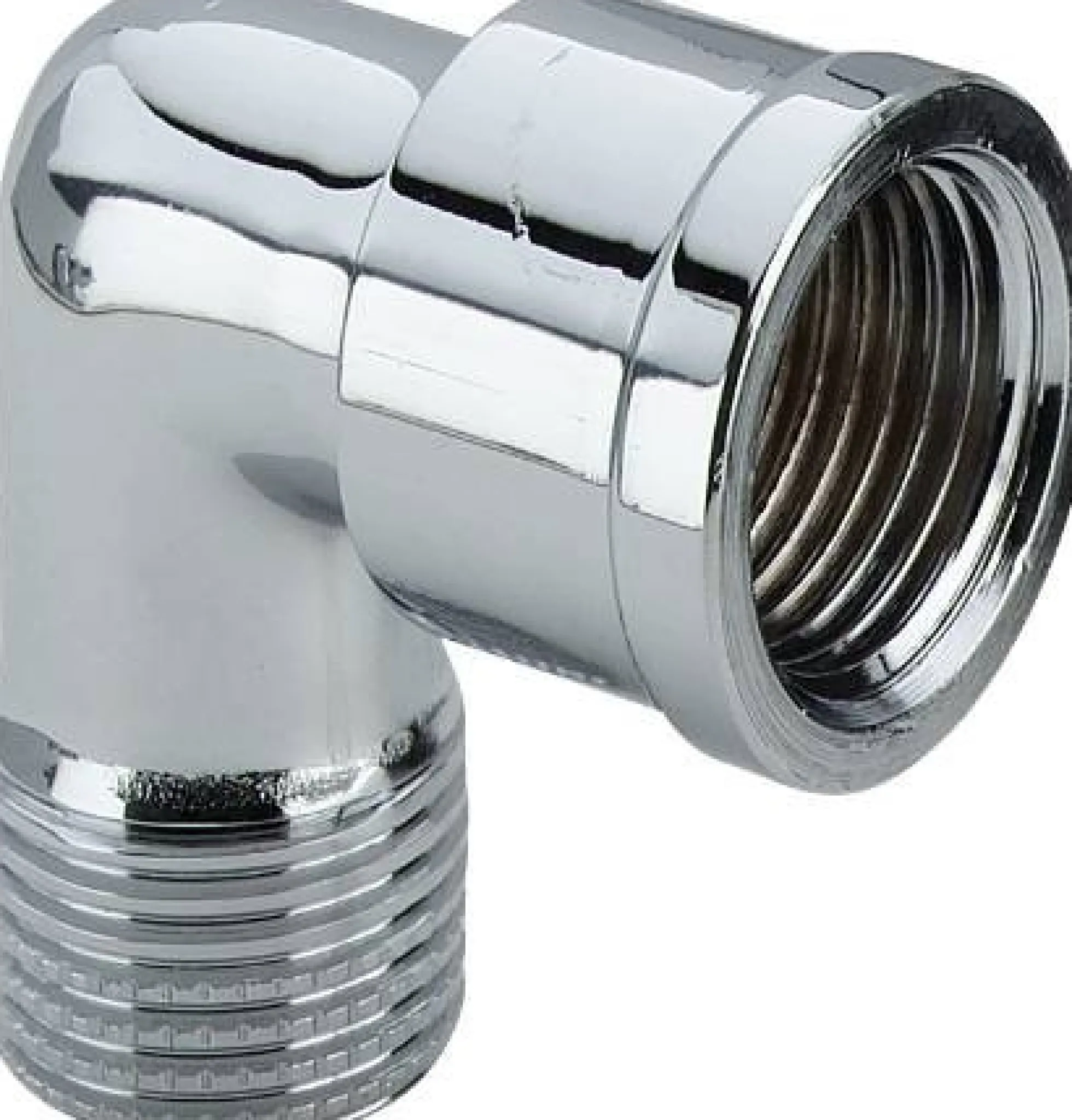 Forkromet messing vinkel 90° m. muffe/nippel – Viega