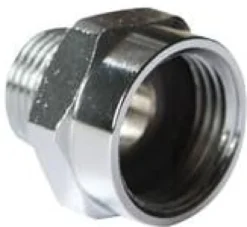 Forkromet overgangsstykke (til stopventiler, nilhaner osv.) m. muffe/nippel, ½" x ⅜"