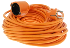 Forlængerledning, indendørs, jordforbundet, IP20, 20 meter, orange