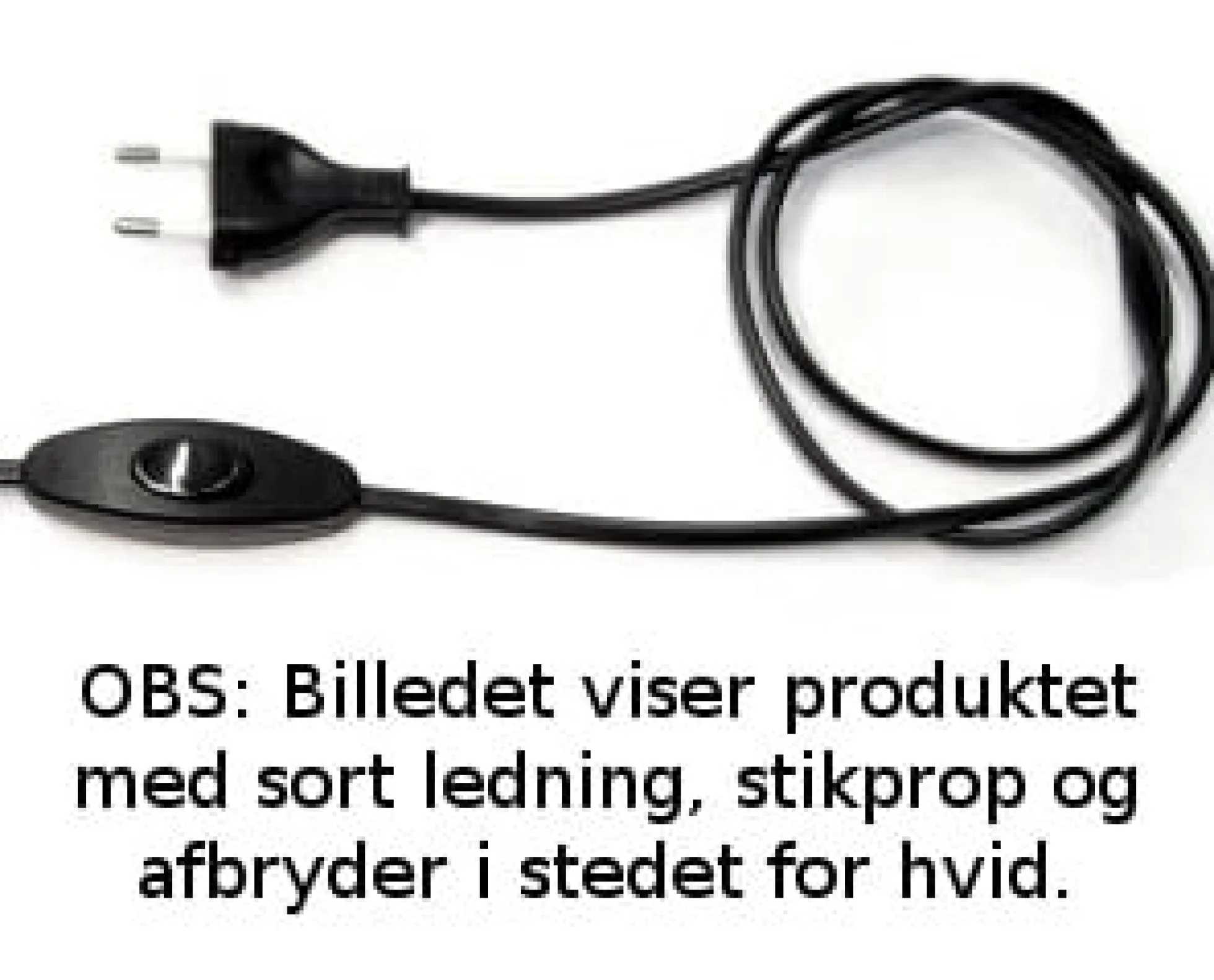 Forlængerledning m. stikprop og afbryder, 2x0,75 mm², hvid - 2 meter