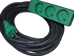 Forlængerledning udendørs m/jord, 230V, 3G1,5 mm², 3-stikdåse - 10 meter