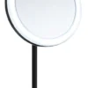 Forstørrelsesspejl Outline m/LED, sort, rund, bordstående, diameter 200 mm, dybde 162 mm