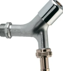 Frese – Matforkromet aftapningsventil til nøgle m. slangeforskruning og kontraventil, 1/2" nippel tilslutning
