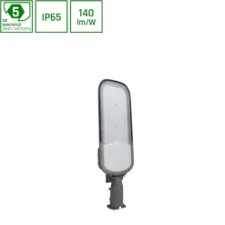 Gadelampe STREETOS 2, 150W, Neutral Hvid, 230V, 145/75°, IP65, IK09, 675x218x75mm, Grå, Skumringssensor