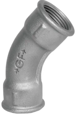 Galvaniseret bøjning 45° m. mf/mf