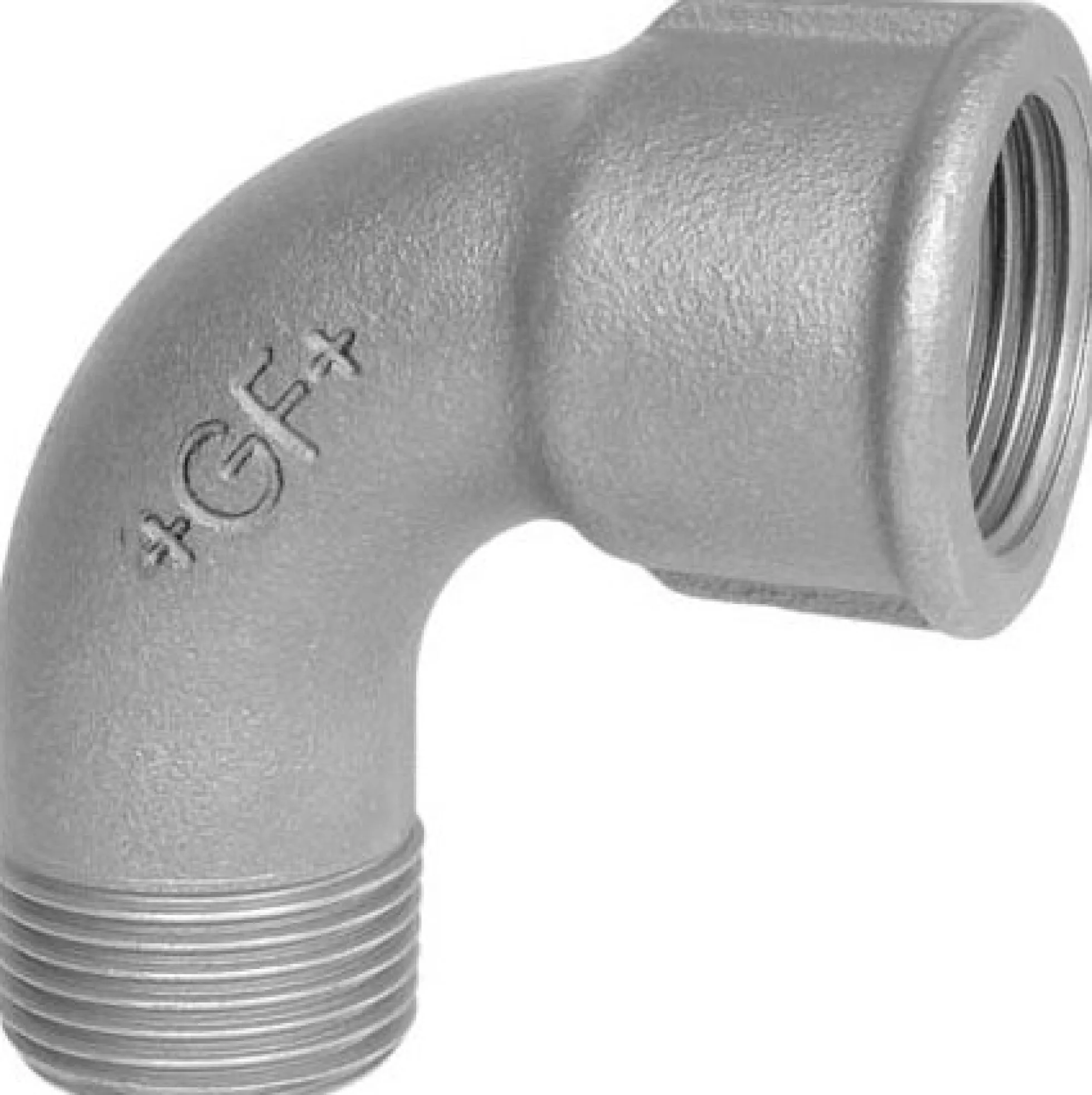 Galvaniseret kort bøjning 90° m. mf/np