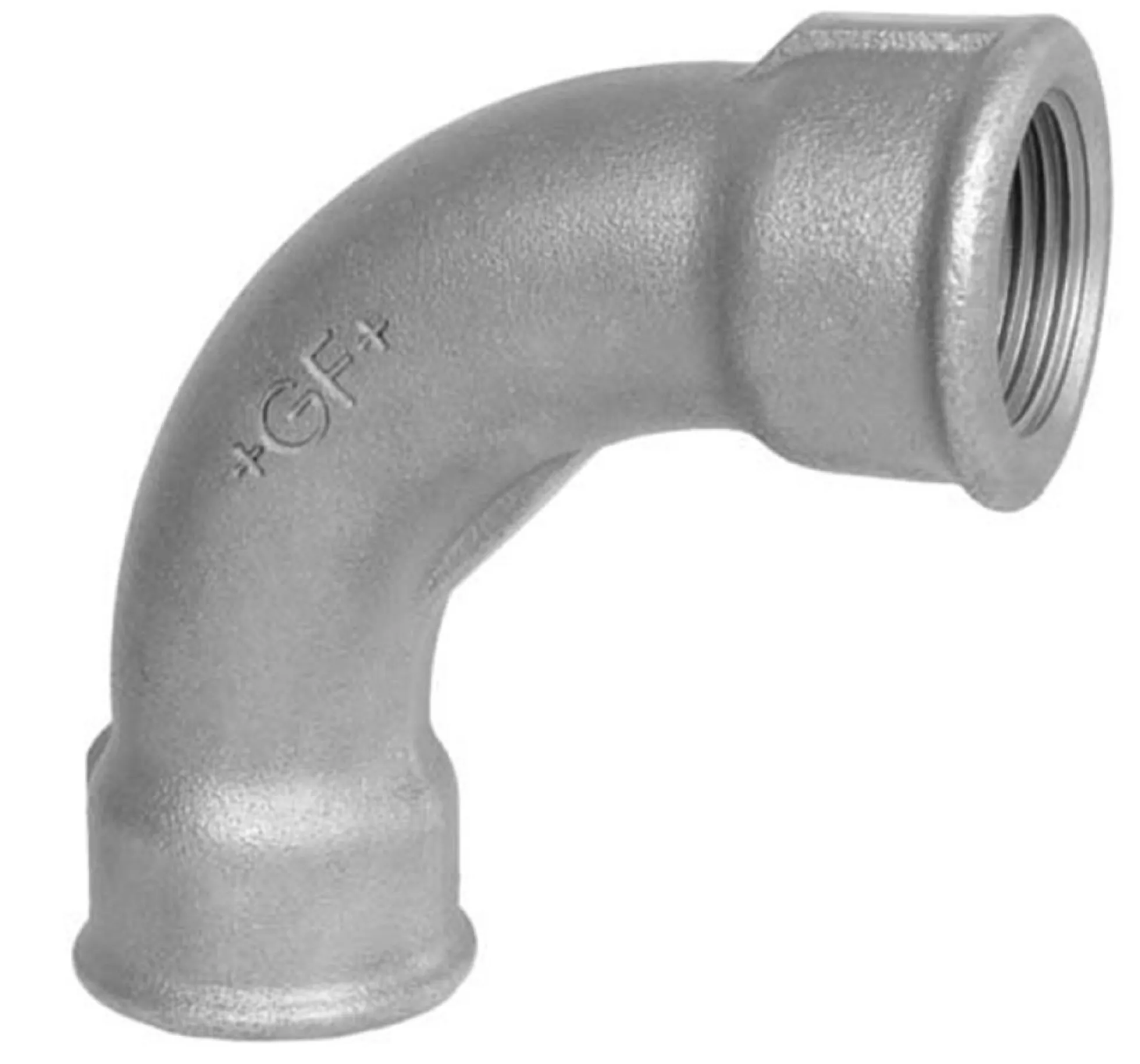 Galvaniseret lang bøjning 90° m. mf/mf