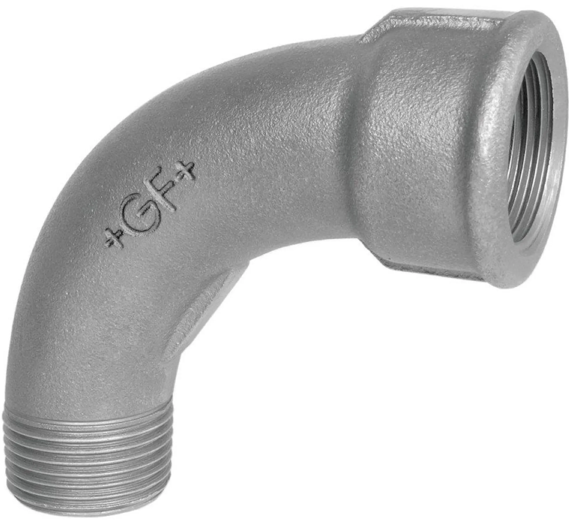 Galvaniseret lang bøjning 90° m. mf/np