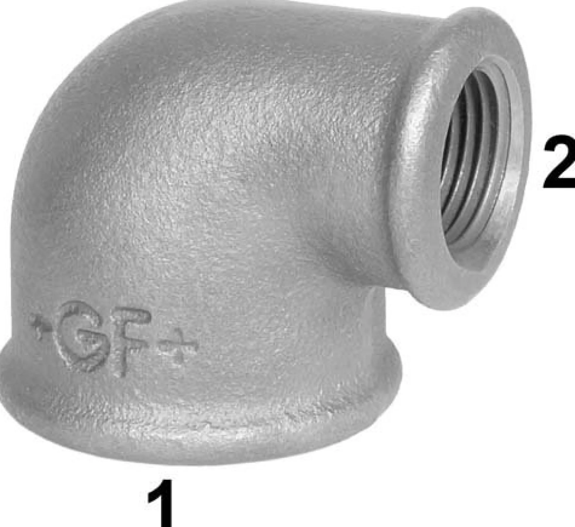 Galvaniseret vinkel 90° m. mf/mf