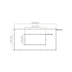 Garage lysgitter LED, 2 rammer, komplet sæt, 288W, RA95, 5000K, 28550 lm, 230V