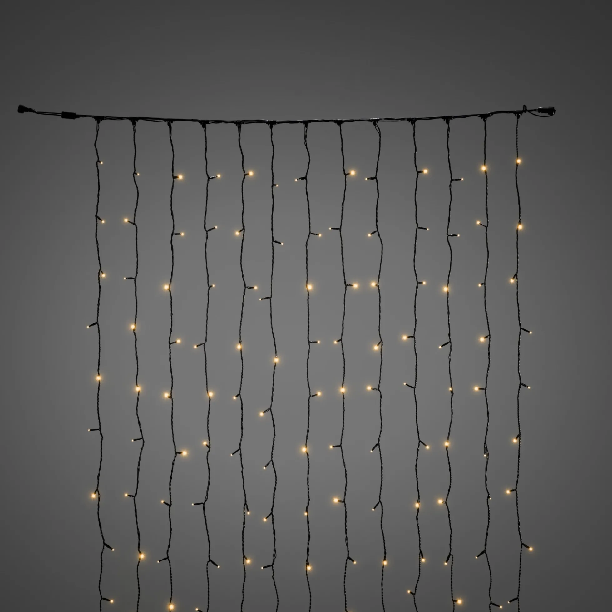 Gardinlyskæde, 31V, 208 ravfarvet LED, 2200-2300K, 1 meter bred - Konstsmide (restsalg)