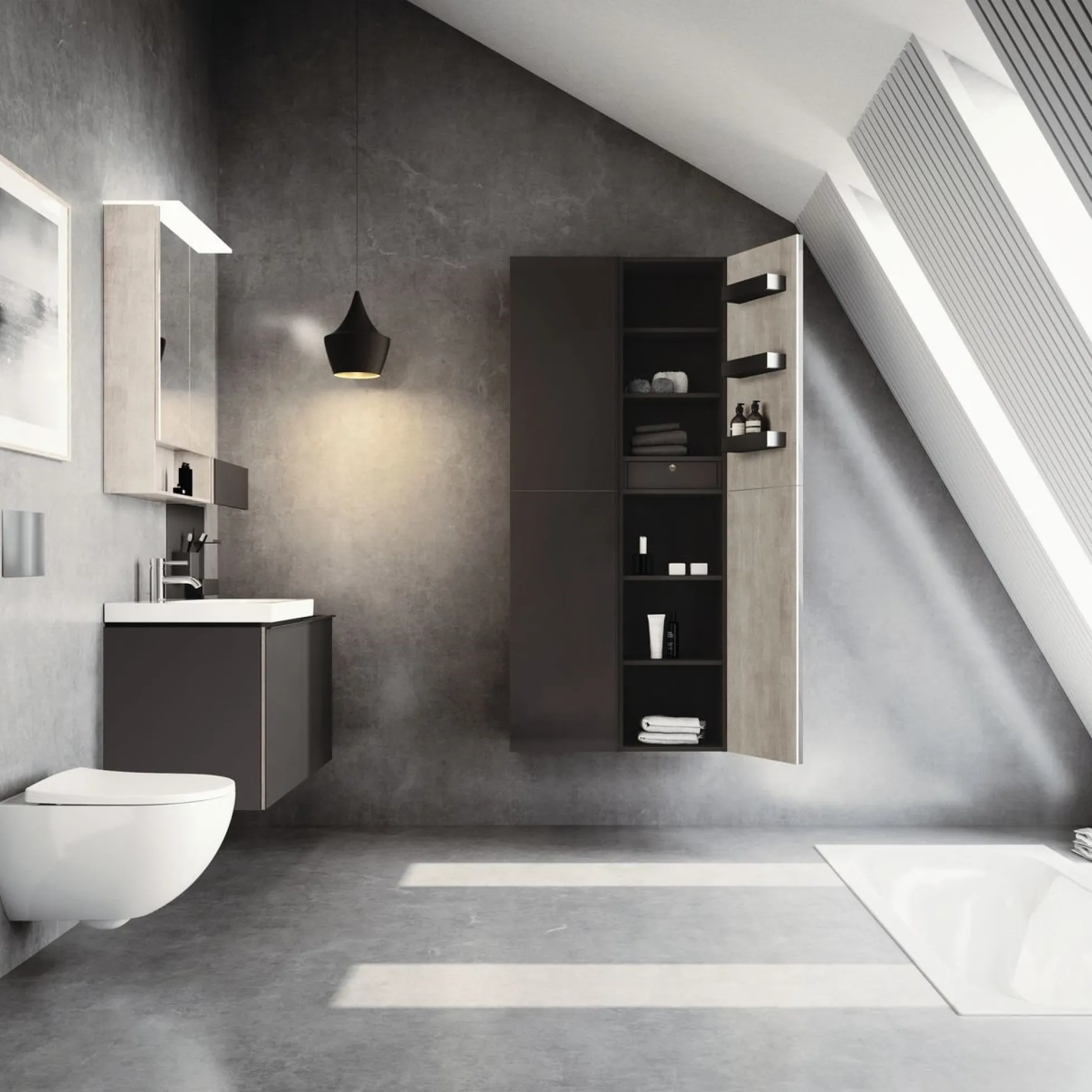 Geberit Acanto væghængt toilet, TurboFlush, KeraTect, inkl. softclose sæde