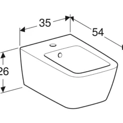 Geberit iCon Square hængebidet, 350 x 540 x 260 mm, hvid