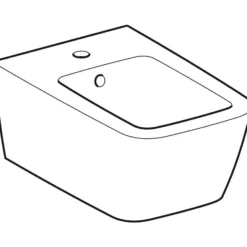 Geberit iCon Square hængebidet, 350x540x260mm, hanehul midt, uden armatur, porcelæn KeraTect