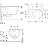 Geberit iCon væghængt toilet, skjult montering, Rimfree