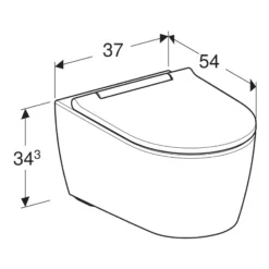 Geberit One Rimfree Toiletskål, Krom Kant, Inkl. Toiletsæde