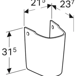 Geberit Renova Compact halvsøjle, 315 x 215 x 237 mm, hvid KeraTect