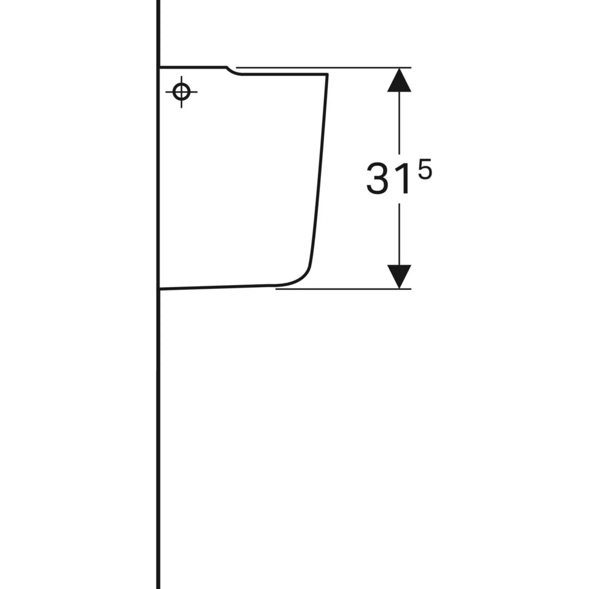 Geberit Renova Compact halvsøjle, 315 x 215 x 237 mm, hvid KeraTect