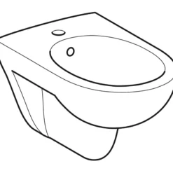 Geberit Renova hængebidet, 350x550x335mm, hanehul midt, uden armatur, porcelæn KeraTect