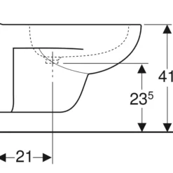 Geberit Renova hængebidet, 350x550x335mm, hanehul midt, uden armatur, porcelæn KeraTect