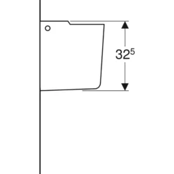 Geberit Renova Plan halvsøjle, hvid porcelæn, 325 x 225 x 300 mm