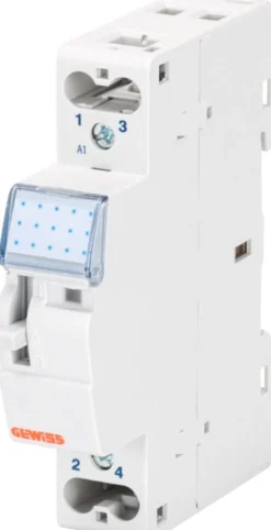 Gewiss GWD6610 – Relæ, 16A, 1 skifte, styrespænding 24Vac/dc, 1 modul bred