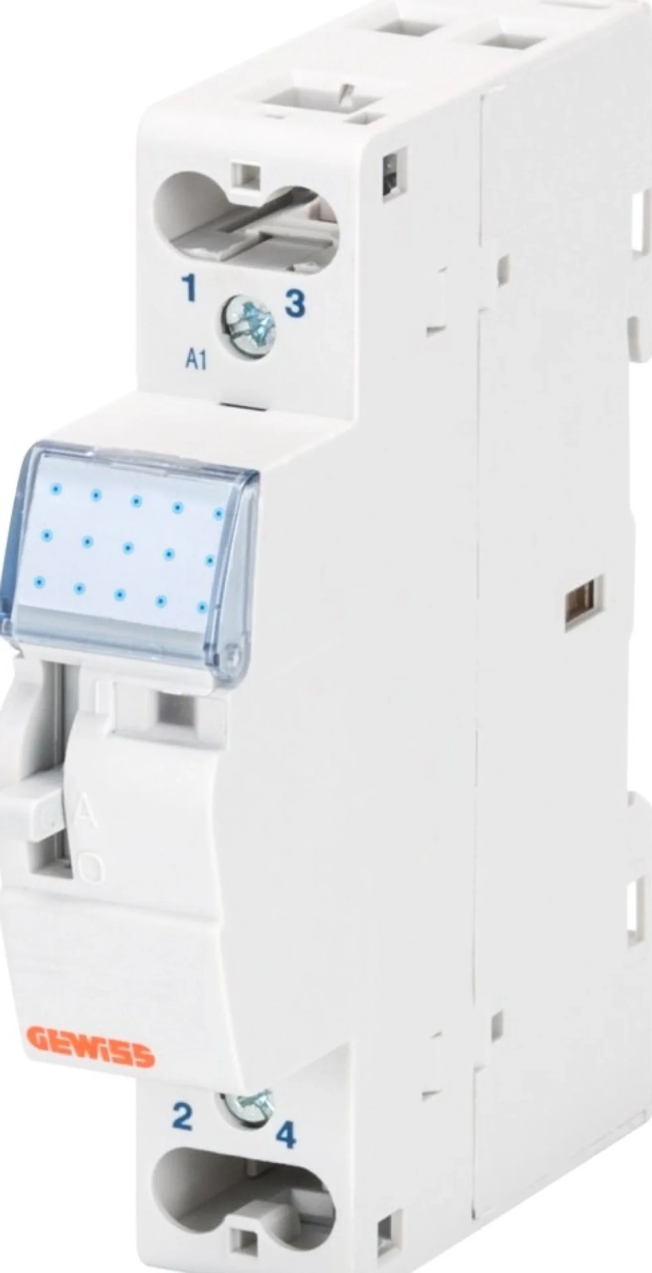 Gewiss GWD6610 – Relæ, 16A, 1 skifte, styrespænding 24Vac/dc, 1 modul bred