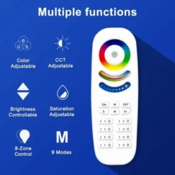 Gledopto RGB+CCT touch fjernbetjening, 8 zoner, batteri