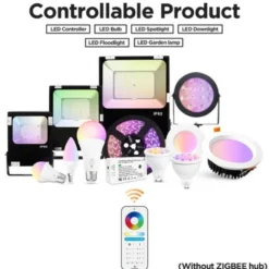 Gledopto RGB+CCT touch fjernbetjening, 6 zoner, batteri