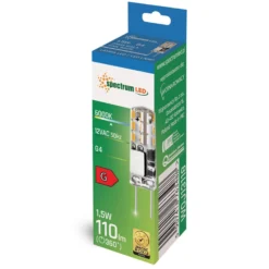 G4 LED pære, 1.5W, 12V DC, 110 lumen, 6000K, ikke dæmpbar