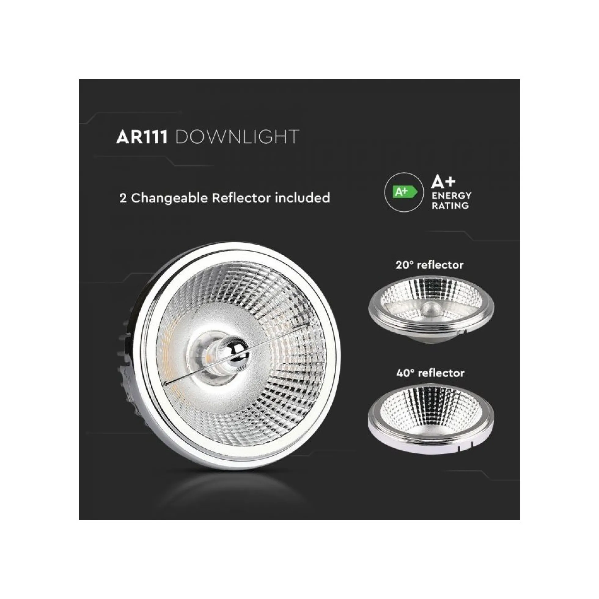 G53 LED spot, 20W, varm hvid, 230V, AR111 - V-Tac