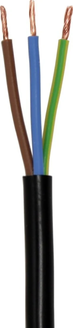3G1,5 mm² Downlightkabel (flertrådet leder, varmebestandigt 90°, sort) - 100 meter rulle (restsalg)