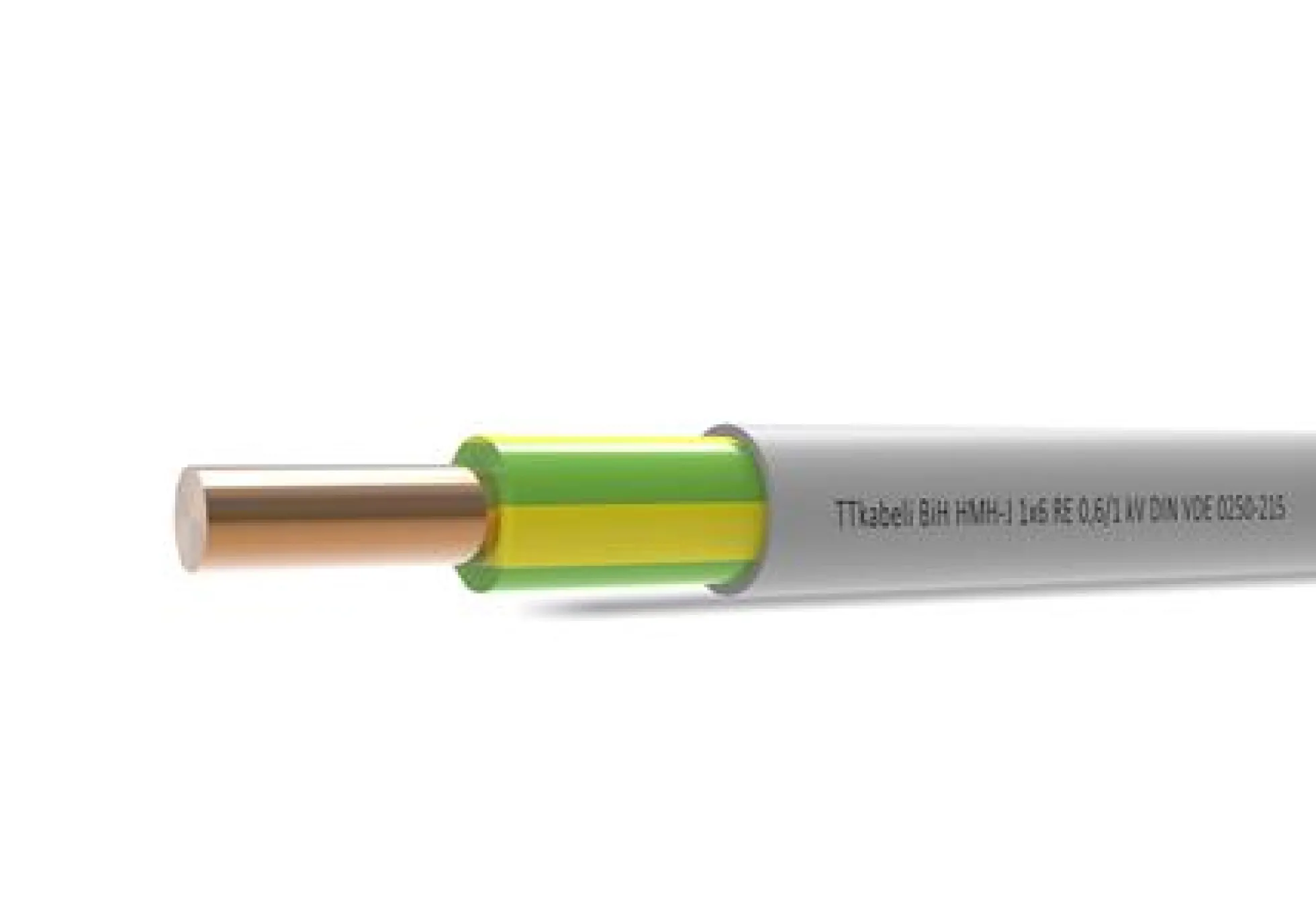 1G6 mm² Installationskabel halogenfri, HMH-J Plus, afmålt pr. meter (klippes)