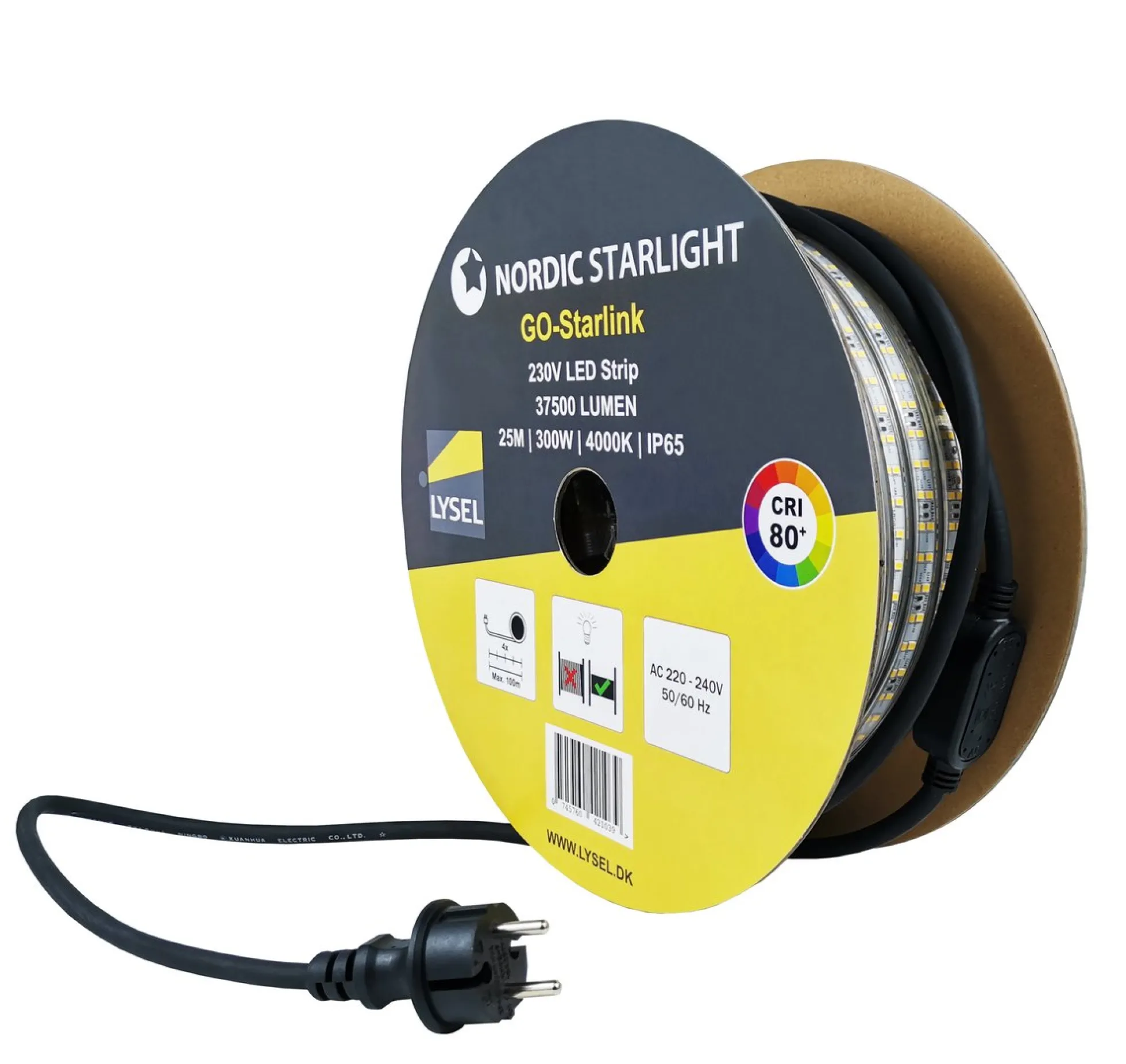 GO-Starlink LED Strip, 25 meter, 1500lm/m, 230V/AC, 37.500lm