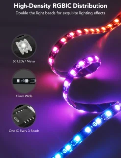 Govee Envisual TV Backlight T2, Dual Cameras, komplet TV-baggrundsbelysning, Bluetooth, WiFi