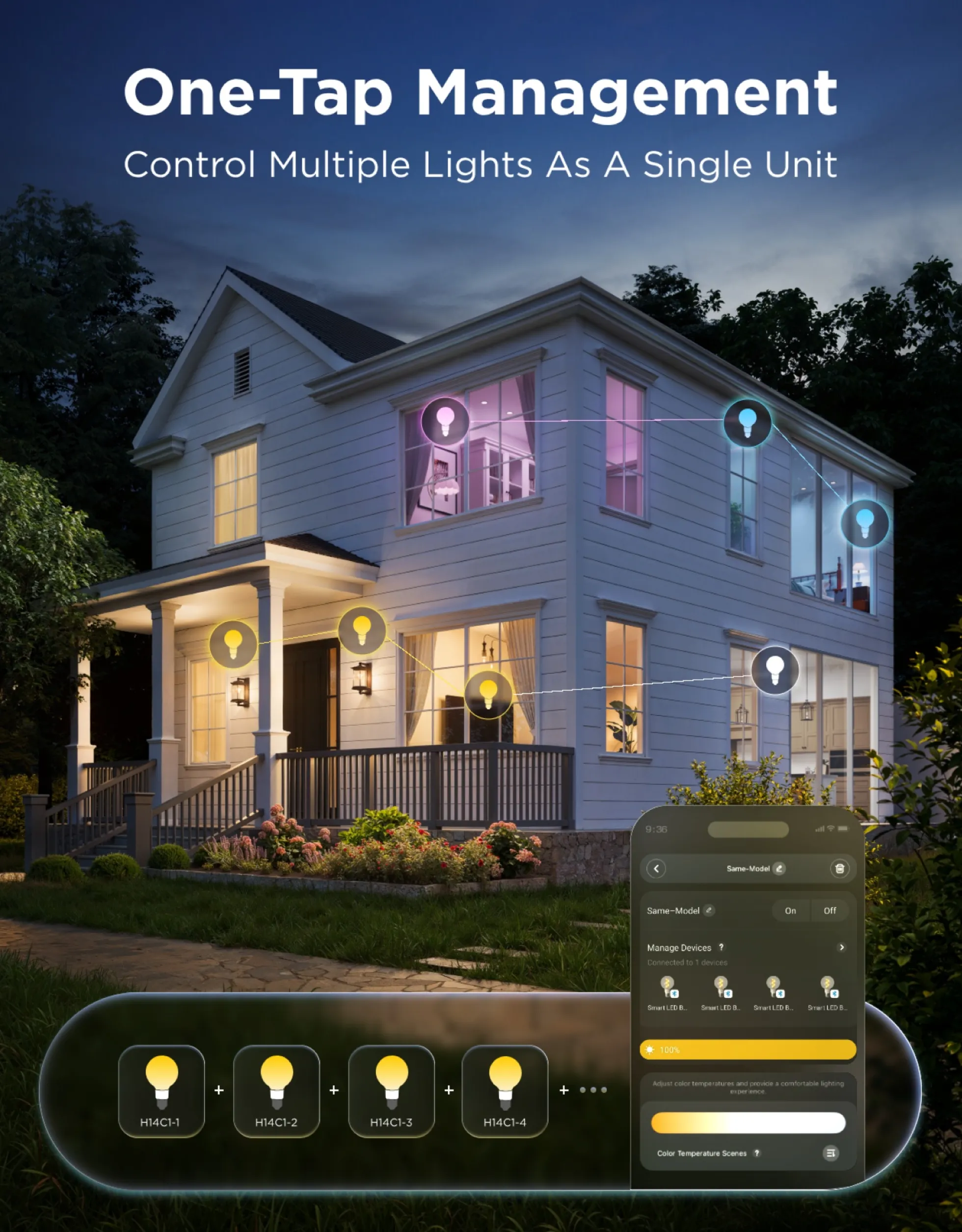 Govee E27 Smart Edison G80 Light Bulb, smart LED-globepære, 500 lm, dæmpbar, 2-pak