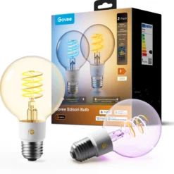 Govee E27 Smart Edison G80 Light Bulb, smart LED-globepære, 500 lm, dæmpbar, 2-pak