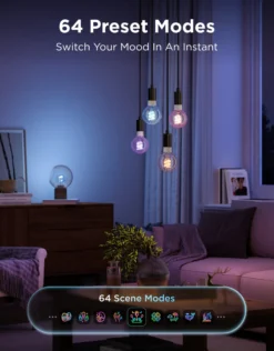 Govee E27 Smart Edison G80 Light Bulb, smart LED-globepære, 500 lm, dæmpbar, 2-pak