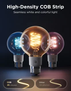 Govee E27 Smart Edison G80 Light Bulb, smart LED-globepære, 500 lm, dæmpbar, 2-pak
