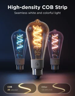 Govee E27 Smart Edison Light Bulb, smart LED-pære, 500 lm, dæmpbar, 2-pak