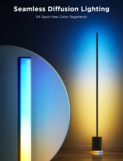 Govee Floor Lamp Pro med højtaler, RGBICWW, Bluetooth, WiFi, sort