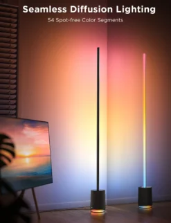 Govee Floor Lamp Pro med højtaler, RGBICWW, Bluetooth, WiFi, sort