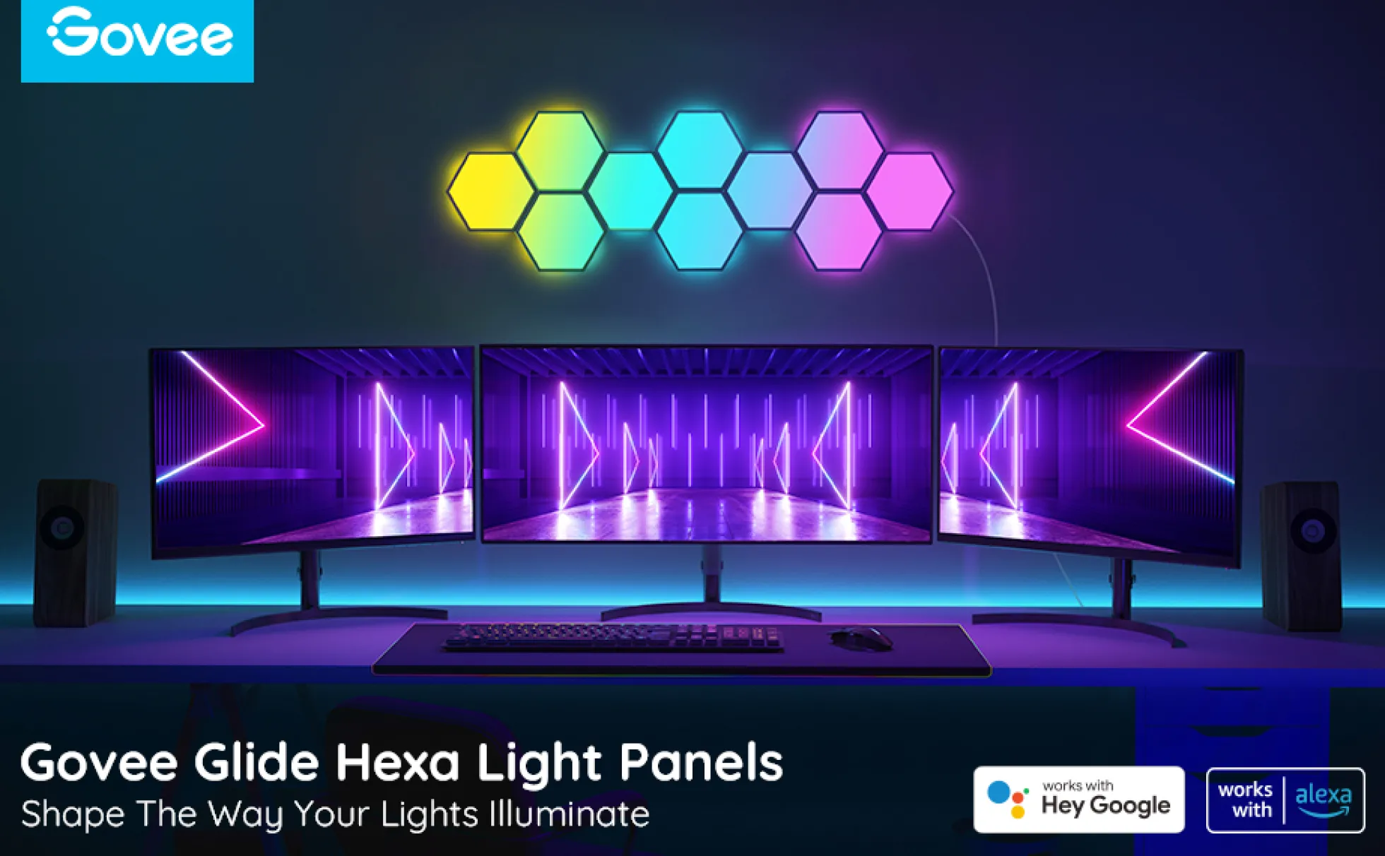 Govee Glide Hexa Light Panels, Bluetooth, WiFi - 10-pak