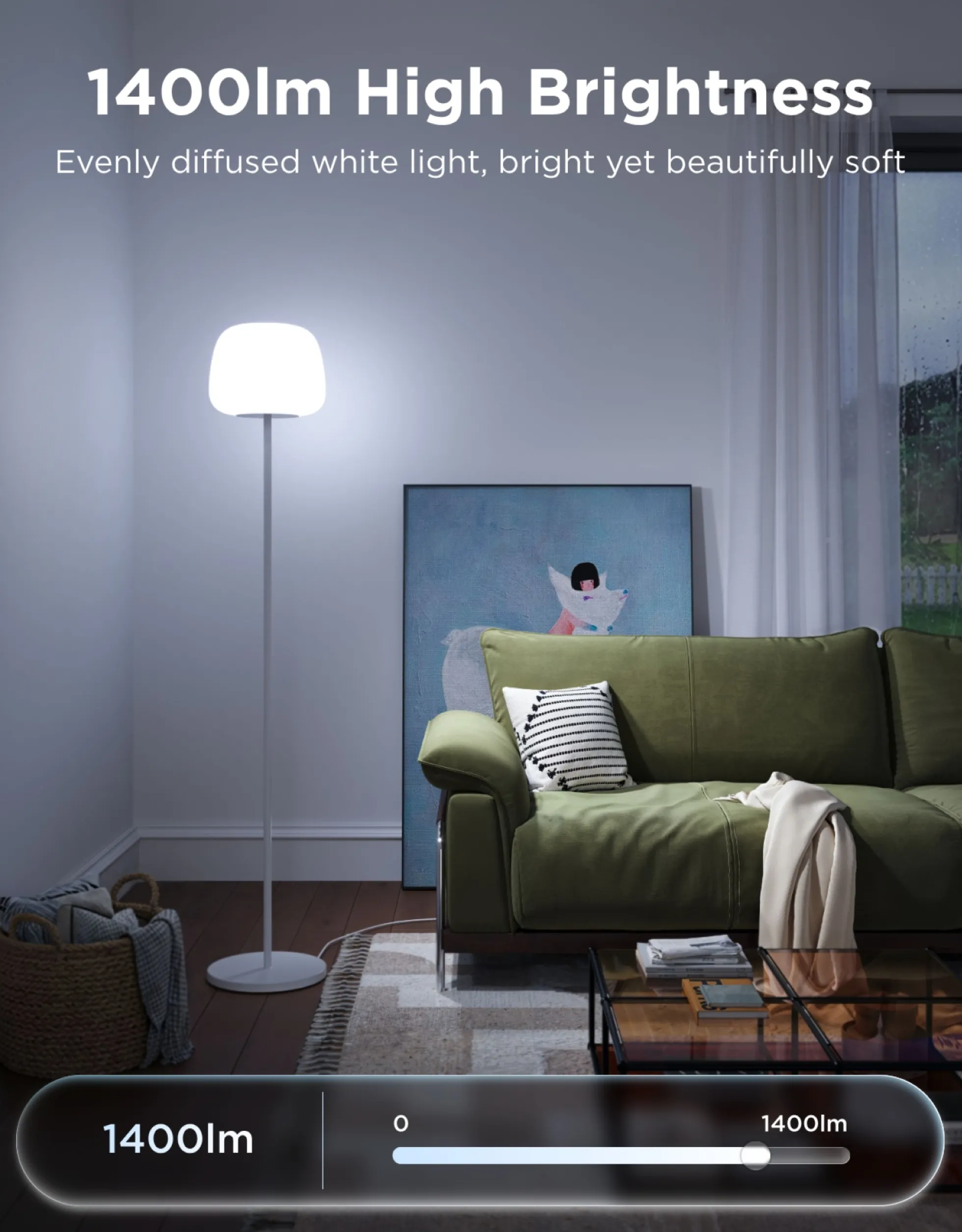 Govee Lantern Floor Lamp, smart gulvlampe, RGBIC, Wi-Fi, Matter