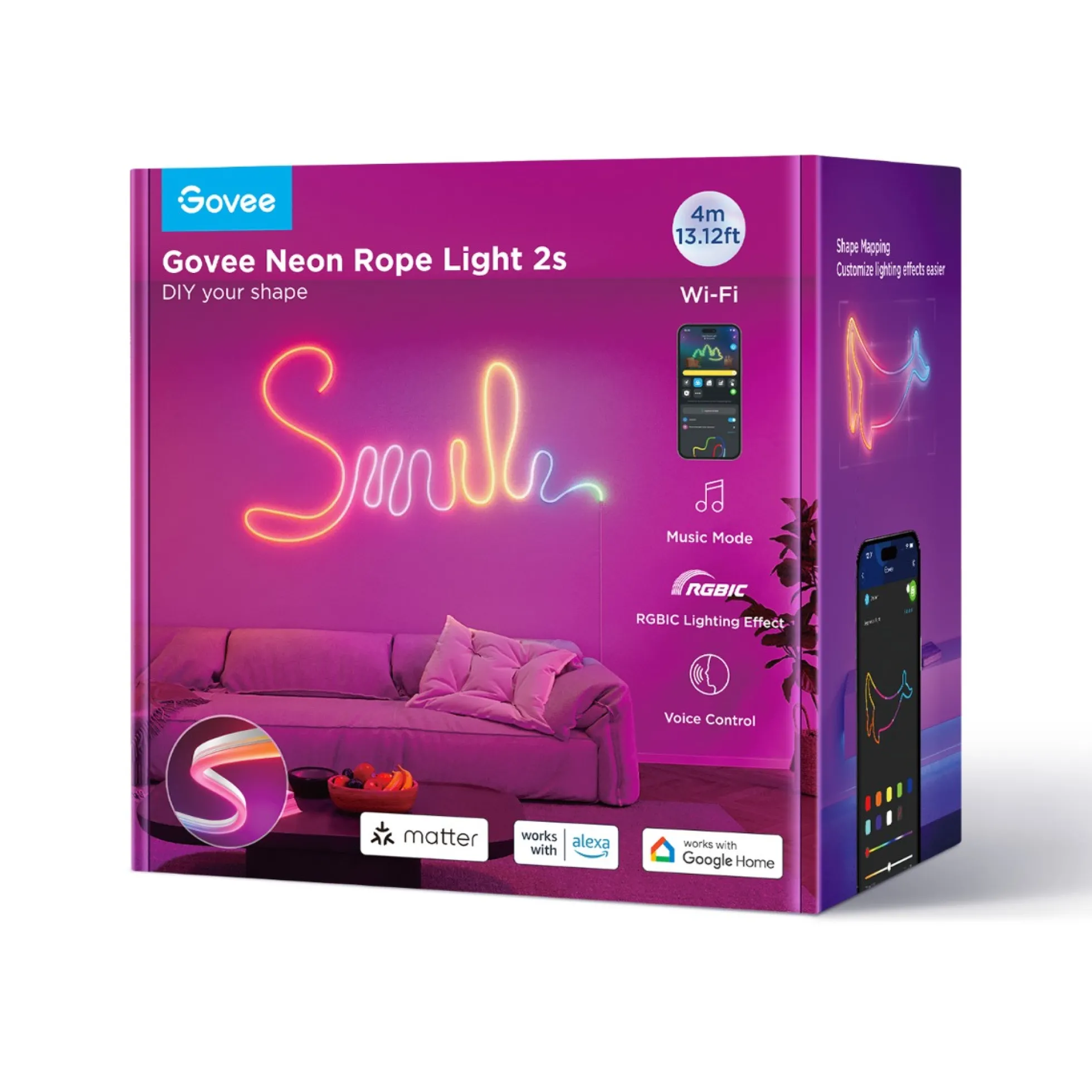Govee Neon Rope Light 2, Matter, 4 Meter