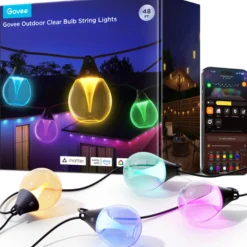Govee Outdoor Clear Bulb String Lights, lyskæde med LED pærer, Bluetooth + Matter
