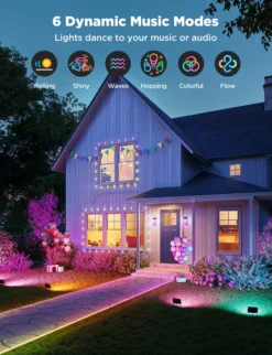 Govee Outdoor Ground Lights 2, spydspot, Bluetooth, WiFi - 4-pak