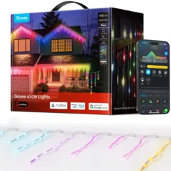 Govee RGBIC Icicle Ligths, smart udendørs lyskæde, istap, WiFi, 10 meter
